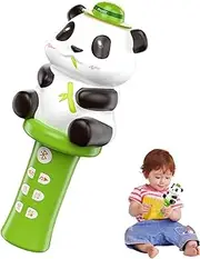 Kids Karaoke Wireless Microphone | Panda Shape Educational Microphone,Handheld Portable Multi-Functional Speaker Machine Player with 7 Buttons for School