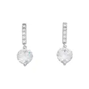 Bevilles Sterling Silver Cubic Zirconia Drop Earrings Stud