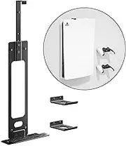 Upgraded Adjustable Console Holder Wall Mount for PS5: Black Gaming Stand for PlayStation 5/PS5 Slim/Pro Digital Disc Edition With 2 Controller Kits Black