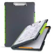 Dexas 3617-802 Slimcase Storage Clipboard, Legal Size, Gray with Green Clip