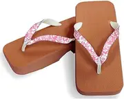 Hajime(一歩) [One Step] [Hajime] Geta Clogs, Soft and Water Resistant, Made of Sponge, 10.6 inches (27 cm), BR/Rose x Pink, Rose x Pink (Rose x Pink/27), Rose × Pink, 27.0 cm