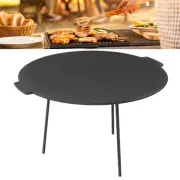 YA BBQ Grill Pan Smokeless Heat Resistant Cast Iron Round BBQ Griddle