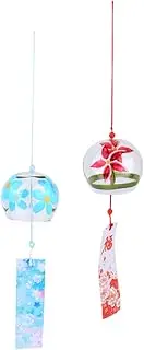 Zerodeko 2pcs Glass Wind Chime Wind Chimes Glass Wind Bells Japanese Wind Chime Home Decor