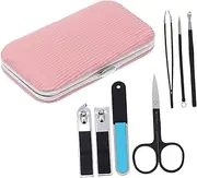 Essential Manicure Tools Set Includes Nail Clippers Tweezers Scissors Nail File Ear Needle for Home Travel School