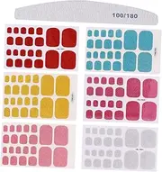 COMPUKAS 6sheets Glitter Nail Art Sticker Manicure Decoration for Women with Nail File for Home Distinctive and Manicure Ornaments