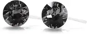 Swarovski Crystal Invisible Clip On Stud Earrings 6mm Women Fashion 8mm Miyabi Grace Light Blue Pink Red Green Black AB Purple Freshwater Pearl
