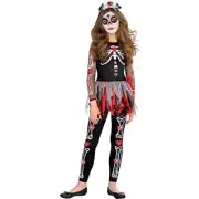 Girls Scared to the Bone Costume, X-Large Size (14-16 Years Old)