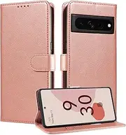 Wallet Case for Google Pixel 7 Pro 5G,for Google Pixel 7 Pro 5G Case,PU Leather Flip Cover RFID Blocking Phone Cover with 3 Card Slots [Stand Feature] [Side Magnetic Closure]-Pink