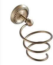 Bathroom Shelf Solid Brass Antique Bronze/Black Oil Brushed Hair Dryer Rack Bathroom Wall Mounted Hair Drier Holder/708 (Color : Antique Bronze, Size : One Size)