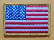 US Flag Embroidery Patch - Hook/Loop Backing - 3 x 2 Inches
