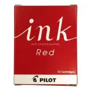 Pilot Fountain Pen Cartridge Ink Red 12-Pack IRF12SR