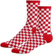 [COUVER] Checker socks for Women Dress Crew Socks for Adult Teenager, 9-11, 1 Pair