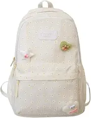 [Generic] Ladies Cute Backpack Large Capacity Laptop Backpack Floral Printed Kawaii Nylon Backpack School Outdoor Backpack