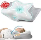 Memory Foam Neck Pillow Ergonomic Pain Relief for Side Back Stomach Sleeper,Gray