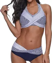 [Generic] Athletic Swimsuits for Women Push up Women Suit Swimwear Dots Size Swimsuit Beach Bathing Plus Bikini Polka Swimwears Tankinis Set Swimsuit Women