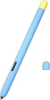 [USTIYA] Pencil Case for Samsung Galaxy Tab S10+ / S9+ / S9 Ultra / S8+ / S8 Ultra / S7+ / S7 FE - Protective Silicone Cover (Blue)