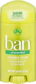 Ban Anti-Perspirant Deodorant Invisible Solid Unscented 2.60 oz