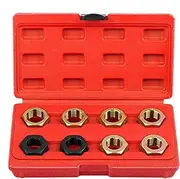 Thread Repair Kit, Heavy Duty Thread Chaser Set Metric Restorer Kit, Rethreading Portable Tool, Hex Tap Die Tapping Accessories for Automotive, 8.58 x 4.57 x 1.97 inches