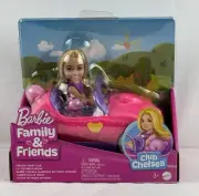 Barbie Chelsea Blonde Small Doll, Bear-Themed Toy Car & Teddy Bear Accessory Set