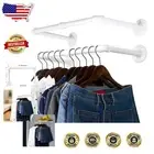 20” White Industrial Pipe Wall-Mounted Clothing Rack - Heavy-Duty Design