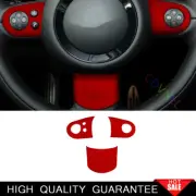 For Mini Cooper Countryman R60 Red Suede Steering Wheel Button Cover Trim 3PCS (for: Mini)