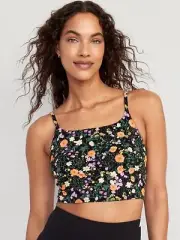 Old Navy Scoop-Neck Brami Top w/ Built-in Bra - Black Floral - Size XL