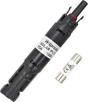 15A Solar in-line Fuse Holder, IP68 1000V for Solar Panel and Inverter in Photovoltaic System, Male and Female Connector with 1 Fuse