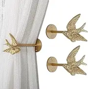 Brass Bird Animal Curtain Holdbacks,Vintage Copper Draperies Hooks for Wall,Retro Personality Rural Curtain Buckle Hook,Decoration Curtain Tiebacks