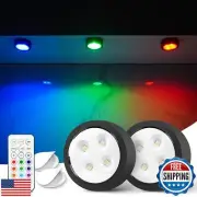 swesara Stick on Lights with Remote Shelf Battery Operated Push Lights Small