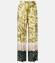 [Dries Van Noten] Dries Van Noten Printed wide-leg pants AU 10 multicoloured