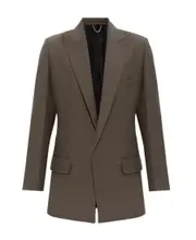 single-breasted twill blazer UK6,UK4 Green