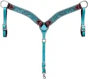 BLACK HOOF Turquoise Browband Headstall, Browband Headstall, Slip Ear Headstall and Spur Straps with Silver Spots