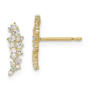14k 14kt Yellow Gold Madi K CZ Cluster Post Earrings