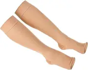 NULYLU 1pair Compression Calf Stockings for Women Elastic Calf Socks for Travel and Sports Breathable Support Reduces Muscle Soreness and Promotes Skin Tone Open Toe