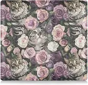 [Amooorous] Cat Surrounded by Roses Leather Auto Registration Insurance & ID Card Holder Prefect Car Essentials Wallet for Driver Auto Owners Trailer Motorcycle Boat, Cat surrounded by roses, 1 size