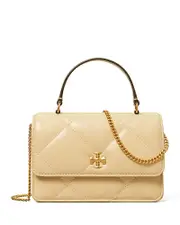 Tory Burch Mini Kira Diamond Quilt Top Handle Chain Wallet
