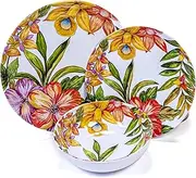 Prepara 12 Piece Melamine Dinnerware Set, Pansies