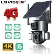 24/7 4G 10X Zoom 8MP PTZ Solar Battery Powered Security Camera Wireless Outdoor