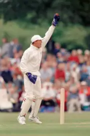 Zimbabwe wicketkeeper Andy Flower in action for the Duke of N- Old Cricket Photo
