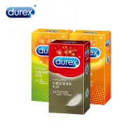 在飛比找momo購物網優惠-【Durex杜蕾斯】超薄裝衛生套12入+凸點裝12入+螺紋裝