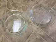 Set of 2 PYREX 209 Clear Glass Pie Plates 9 Inch Made in USA