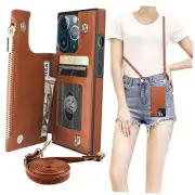 Crossbody Wallet Case for iPhone 13 Pro with RFID Blocking Card Slot Holder,
