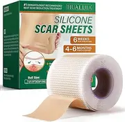 Silicone Scar Sheets, Silicone Scar Tape (1.6”x 75” Roll-1.9M), Medical Grade Scar Tape for Surgical Scars, Reusable Silicone Tape for Surgical, C-Section, Tummy Tuck, Keloid Scars