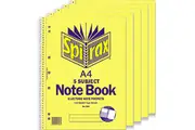 Spirax 596 5-Subject Notebook 7mm Ruled Spiral Bound 250 Page A4 Pack 5