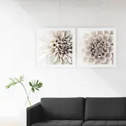 White Dahlia 2 sets Canvas Wall Art