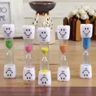 1pcs Decal Sand Clock Brush Teeth Timer Smile Face 3-Minute Hourglass