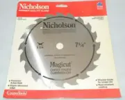New Nicholson 7 1/4" 20t Circular Saw Blade Chisel Tooth Combination