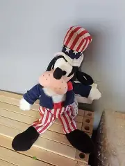 Disney Store Uncle Sam Goofy 8" Mini Bean Bag WT The Disney Store Soft Plush