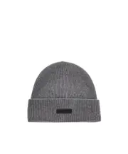 Fear of God Logo Patch Ribbed Knit Beanie One size Grey