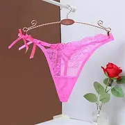 [FARZAH] Women Panties Female Underwear 3PCS/Set Sexy Bow Temptation Underpants Lace Thin Belt G-String Low Waisted Panties Hollowed Out Thong Items(E 1pc,M)